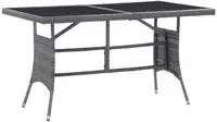vidaXL Gartentisch Grau 140 x 80 x 74 cm Poly Rattan