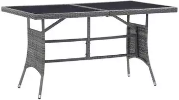 vidaXL Gartentisch Grau 140 x 80 x 74 cm Poly Rattan (318716)
