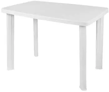 Spetebo Gartentisch Kunststoff rechteckig 100x72cm wei&szlig;