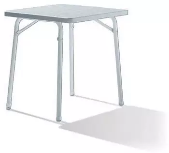 Sieger Boulevard Garten-Klapptisch Mecalit-PRO-Platte 70x70cm, Stahlrohr, Wei&szlig;