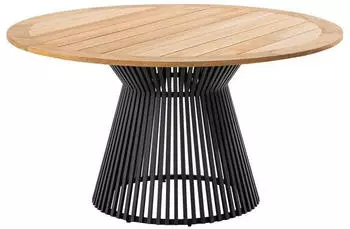 Niehoff Acore Gartentisch &Oslash;140cm Aluminium/Teak Natur/Dunkelgrau