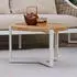 Applebee Monaco Loungetisch Ø60cm Aluminium/Teak Weiß/Natur/Hellgrau