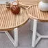Applebee Monaco Loungetisch Ø60cm Aluminium/Teak Weiß/Natur/Hellgrau