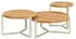 Applebee Monaco Loungetisch Ø60cm Aluminium/Teak Weiß/Natur/Hellgrau
