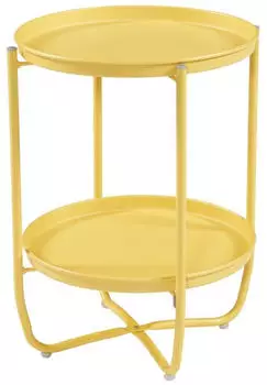 en.casa Sandefjord coffee table with removable tray 58 x 40 cm yellow