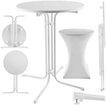 TecTake Eren high table 90 x 110 cm with white cover