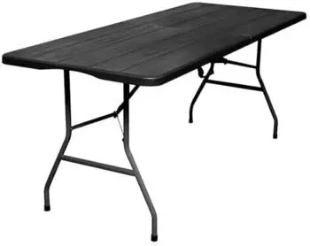 Wellhome Klapptisch 180x74x74cm Schwarz mit Tragegriff (WFT180)