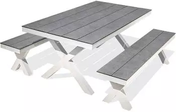 DCB Garden Annecy Gartentisch Aluminium HPL-Platte Steinoptik 175cm (3700286488949)