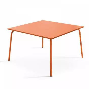 Oviala Palavas Quadratischer Gartentisch Metall 120cm 8-Sitzer Orange (103600)