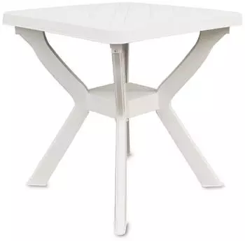 Spetebo Gartentisch quadratisch 70x70cm Kunststoff weiß (3984)