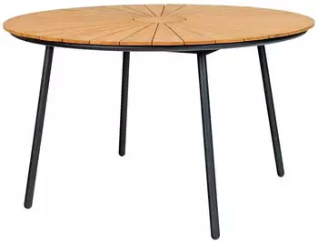 ebuy24 Cleveland Gartentisch Ø130cm Teak, Schwarz (46-7801180)