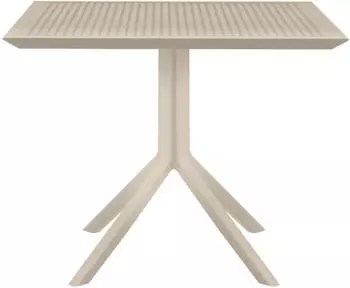 CLP Sky Gartentisch Quadratisch 80x80cm Polypropylen Taupe (305049)