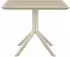CLP Sky Gartentisch Quadratisch 80x80cm Polypropylen Taupe (305049)