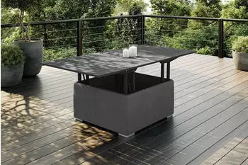 Outflexx Loungetisch Aluminium ausziehbar und höhenverstellbar anthrazit