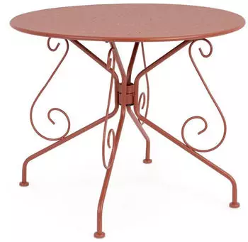 Bizzotto Etienne Runder Gartentisch Stahl Ø90cm Rot Picant (0802987)