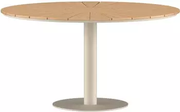 ebuy24 Croft Runder Gartentisch Teak &Oslash;120cm Beige