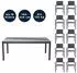Home Deluxe SOL MADERA Gartensitzgruppe Aluminium ausziehbar 180–240cm, 10 Stühle