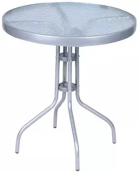 Mojawo Bistrotisch Rund Glas/Metall &Oslash;60cm H70cm Silber
