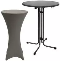 Outdoor Stehtisch Sylt, Klappbar, &Oslash;70cm, Anthrazit, Mit Husse