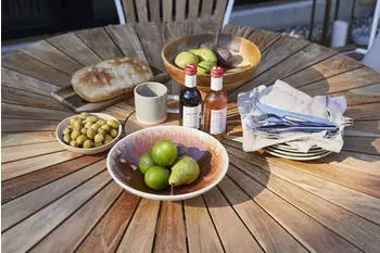 Cinas Ellen Klapptisch rund Teakholz/Aluminium Weiß Ø130cm (001685001218)