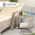 Casaria Polyrattan Beistelltisch 40x45x45cm Akazienholz Creme