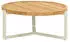 Applebee Monaco Loungetisch Ø75cm Aluminium/Teak Weiß/Natur/Hellgrau
