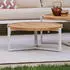 Applebee Monaco Loungetisch Ø75cm Aluminium/Teak Weiß/Natur/Hellgrau