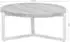 Applebee Monaco Loungetisch Ø75cm Aluminium/Teak Weiß/Natur/Hellgrau