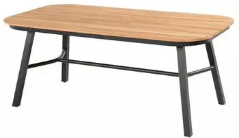 Hartman Tubb Gartentisch Aluminium/Teak Schwarz/Natur