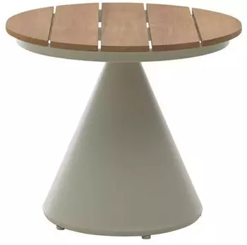Interliving Beistelltisch Garten &Oslash;50x43cm Aluminium/Teak Natur/Dunkelgrau