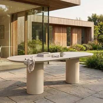 Hartman Valencia Gartentisch 220x100cm Aluminium/Keramikfliese Natur