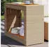 vidaXL Garten-Beistelltisch mit Holzplatte Beige Poly Rattan (366308)