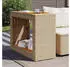 vidaXL Garten-Beistelltisch mit Holzplatte Beige Poly Rattan (366308)