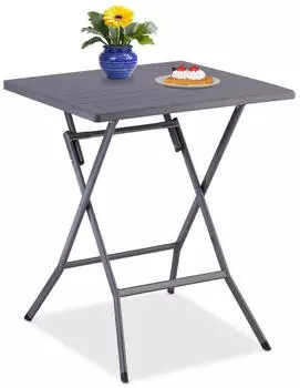 Relaxdays Square folding garden table 62 x 62 x 73 cm grey