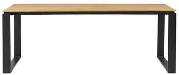 ebuy24 Martinus Gartentisch 100x210cm Schwarz, Teak-Nachbildung (51-52989)
