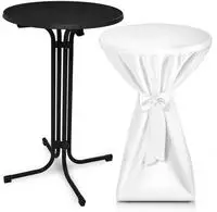 Outdoor Stehtisch Bellini, Klappbar, &Oslash;60cm, Wei&szlig;, Mit Husse