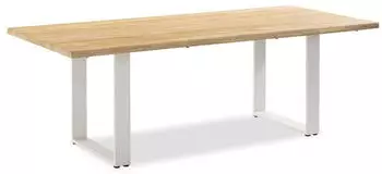 Niehoff Solid Baumkantentisch Teak/Aluminium Ivory 220x95cm