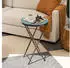 Outsunny Gartentisch mit Mosaik-Design Ø35,5 x 55 cm Rund Metall blau