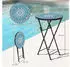 Outsunny Gartentisch mit Mosaik-Design Ø35,5 x 55 cm Rund Metall blau
