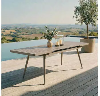 Idimex Sunny Gartentisch ausziehbar 180&ndash;240cm, Aluminium, Champagner (95856)