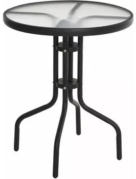 Spetebo Bistrotisch rund Metall/Glas schwarz Ø60cm (2741)