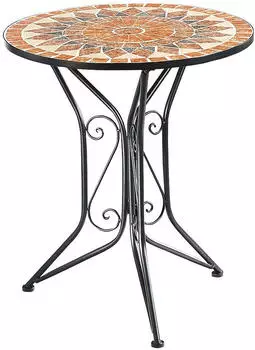 kobolo Mosaiktisch Gartentisch rund &Oslash;60cm H70cm Metall (20063-00)