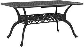 vidaXL Gartentisch Aluminiumguss schwarz 150x90x72cm (4002804)