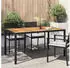 vidaXL Gartentisch Poly-Rattan Schwarz 150x90x75cm