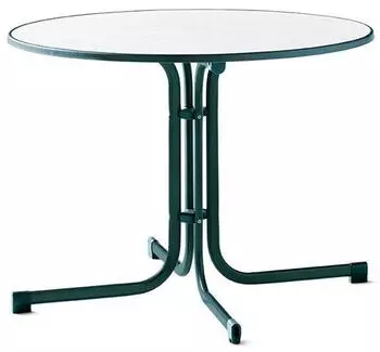 Sieger Boulevard Klapptisch rund &Oslash;100cm mecalit&reg;-PRO-Platte, Stahl, wei&szlig;/smaragdgr&uuml;n (Boulevard)