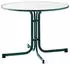 Sieger Boulevard Klapptisch rund Ø100cm mecalit®-PRO-Platte, Stahl, weiß/smaragdgrün (Boulevard)