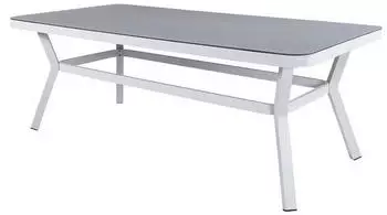 Gardenson Virya Gartentisch Metall/Stein rechteckig 200x100x74cm Wei&szlig; (002615010310)