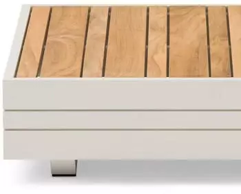 Zebra Cubo Neo Loungetisch 74x74cm Aluminium/Teak Natur/Taupe