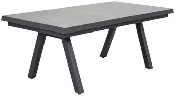 LC Home Vivera-Stone Ausziehtisch 200/260x100cm Aluminium/Sinterstone Dunkelgrau/Hellgrau