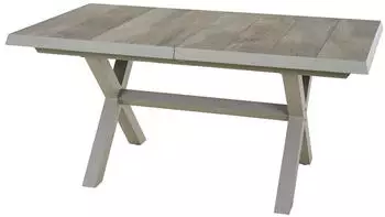 Siena Garden Sincro Ausziehtisch 160/200x90cm Aluminium/Keramikfliese Natur/Hellgrau